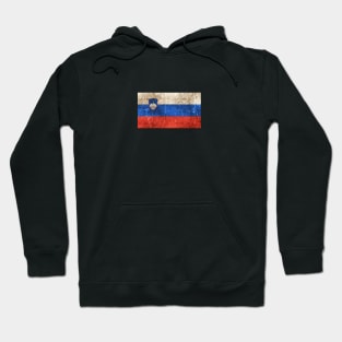 Vintage Aged and Scratched Slovenian Flag Hoodie